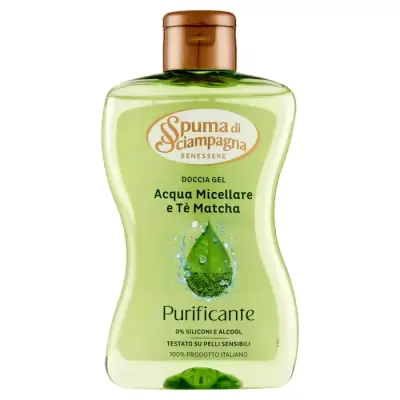 Spuma di Sciampagna Gel de Dus purificator Wellness Apa Micelara si Ceai Matcha 300 ml Bax 6 buc.