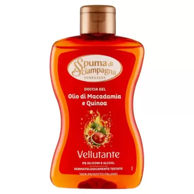 Spuma di Sciampagna Gel de Dus Catifelat, Ulei de Macadamia si quinoa 300 ml Bax 6 buc.