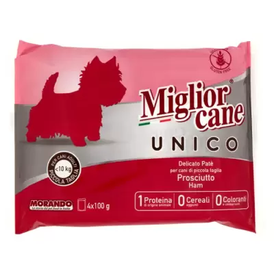 Miglior Cane Unico Patè de Sunca Delicat  <10 kg 4 x 100 g Bax 12 buc.