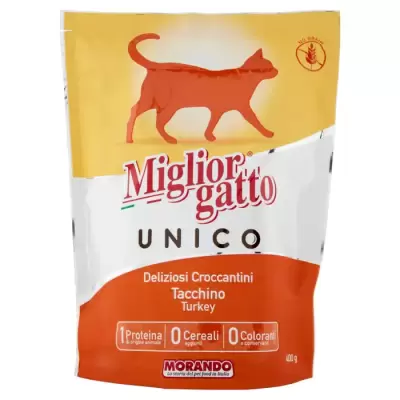 Miglior Gatto Hrana Pisici Unico Delicious de Curcan 400 g Bax 12 buc.