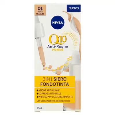 Nivea Q10 Anti-Wrinkle Power 3in1 Serum Foundation 01 Light/Medium 30 ml Bax 6 buc.