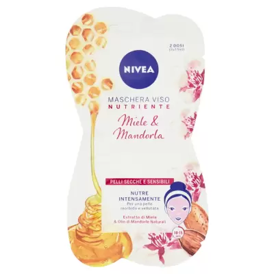 Nivea Masca de Fata Hranitoare cu Miere si Migdale Ten Uscat si Sensibil 2 x 7,5 ml Bax 24 buc