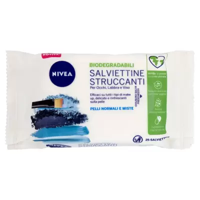Nivea Servetele Demachiante Biodegradabile Ten Normal si Mixt 25 buc Bax 6 buc
