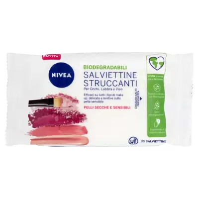 Nivea Servetele Demachiante Biodegradabile Pentru Piele Uscata si Sensibila 25 buc Bax 6 buc