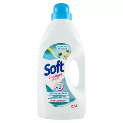 Soft Detergent Lichid Delicat Mosc Alb 2,5 L Bax 4 buc.