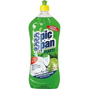 Spic&Span Detergent de Vase cu Lime si Flor de Portocaliu 1L, Bax 12 buc.