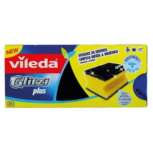 Vileda Burete Abraziv Glitzi Plus Triplu Strat 3 buc/set, Bax 5 buc.