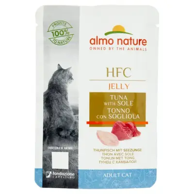 Almo Nature Hrana pentru Pisici Jeleu Hfc Ton cu Calcan 55g Bax 24 buc.