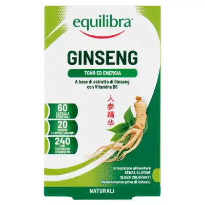Equilibra Ginseng Tono ed Energia 60 capsule, Bax 9 buc