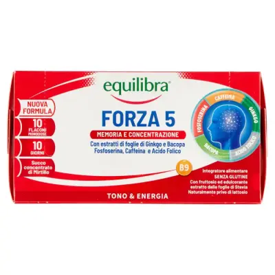 Equilibra Integrator Forza 5 Supliment de Memorie si Concentrare 10 flacoane monodoza 150 ml Bax 6 buc.