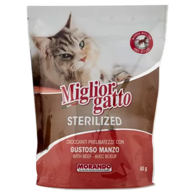 Miglior Gatto Crochete Pisici Sterilizate Delicate Crocante Carne Vită Gustoasă 400 gr Bax 12 buc