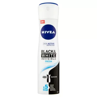 Nivea  Deodorant Spray Proaspat Anti-Perspirant Alb și Negru 150 ml Bax 6 buc