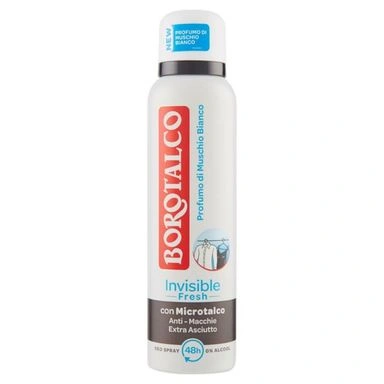  Borotalco Deo Spray, Invisible Fresh, Mosc Alb, 0% Alcool, 150ML, Bax 12 buc.
