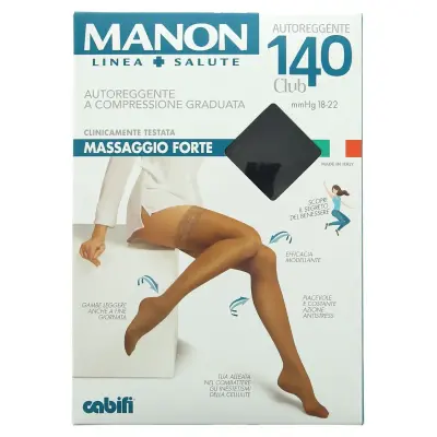Manon Autoreggenti 140 Den. Negru IV Bax 1 buc