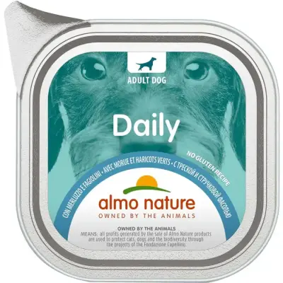 Almo Nature Daily Hrana pentru Caini Daily Merluzzo/Faggiolina 100 Gr Bax 32 buc.