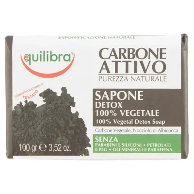 Equilibra Sapun Detox cu Carbon Activat 100% Vegetal 100 g Bax 12 buc.