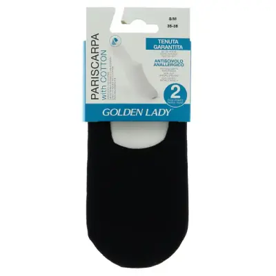 Golden Lady Sosete Pariscarpa Invisibili Negru Bombac 35/38 Set/2 Bax 5 buc.